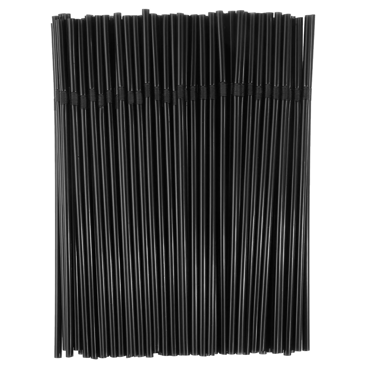 100Pcs Black Straws Flexible Plastic Straws Plastic Disposable Bendy Straws 8.27 Inches Drinking Straws Party Decorations for Juice Drink
